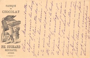 Switzerland Chocolat Suchard Advertising Child Neuchatel postal stationery B991