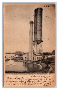 City Water Tower Fostoria Ohio OH UDB Postcard V19