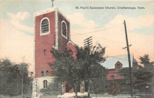 St. Paul's Episcopal Church Chattanooga, TN c1910s Hand-Colored Vintage Postcard