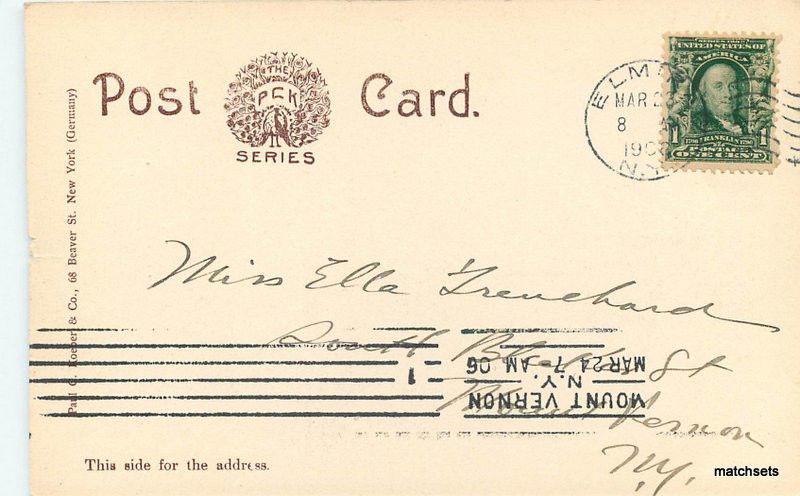 1908 ELMIRA NEW YORK Chemug River KOEBER Undivided PCK SERIES postcard 688