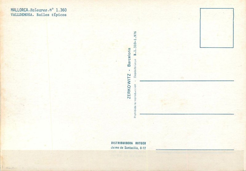 Postcard Mallorca Valldemosa traditional dances