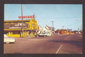 MACKINAW CITY MICHIGAN DOWNTOWN STREET SCENE OLD CARS STORES