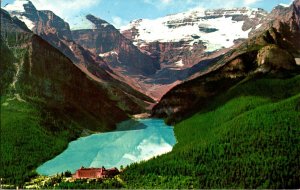 1960s Lake Louise Chateau Banff National Park Aerial View Postcard Bruno Engler