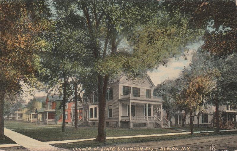 Corner of State and Clinton Streets - Albion NY, New York - pm 1911 - DB