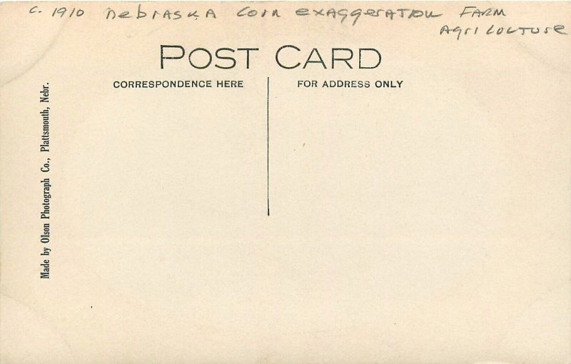 Postcard RPPC C-1910 Nebraska Corn Exaggeration Olson NE24-4285