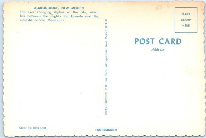 c1970s Albuquerque NM Greetings from City Skyline Downtown Rio Grande 4x6 PC M12
