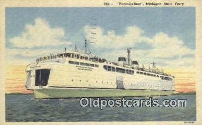 The Vacationland, Michigan, MI USA Ferry Ship 1957 light wear postal used 1957