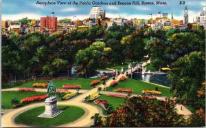 Gorgeous Airplane View Public Gardens Beacon Hill Boston Massachusetts Postcard 