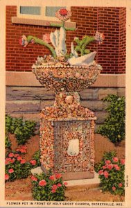 Wisconsin Dickeyville Flower Pot In Front Of Holy Ghost Church Curteich