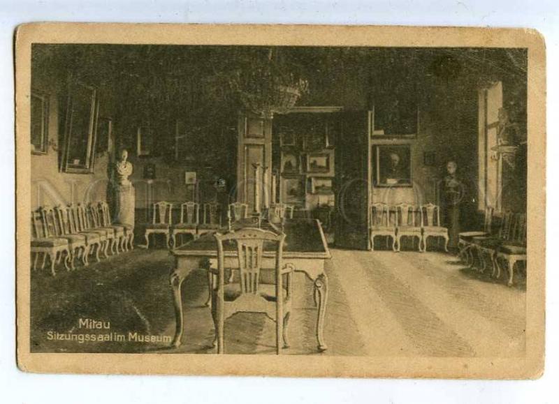 203158 LATVIA MITAU Jelgava boardroom museum Vintage postcard