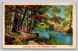 J97/ Big Prairie Ohio Postcard Linen Greetings from Big Prairie 340