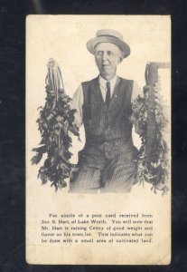 LAKE WORTH FLORIDA CELERY FARMING 1913 LAND SALES VINTAGE ADVERTISING POSTCARD