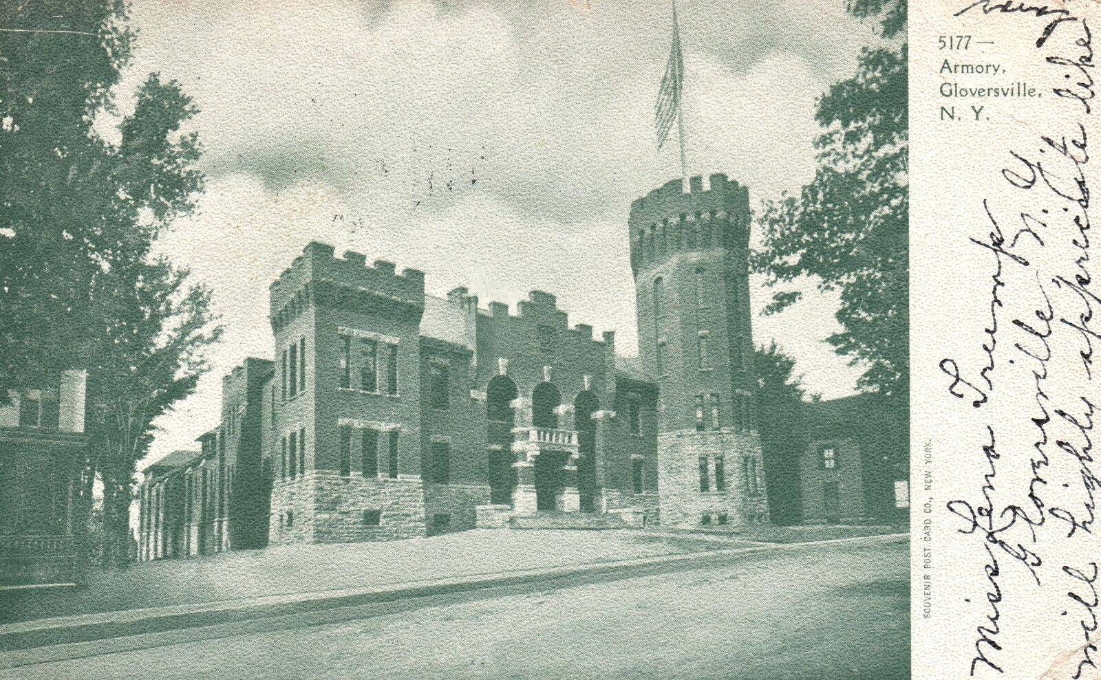 Vintage Postcard 1900's Armory National Guard Office Gloversville New
