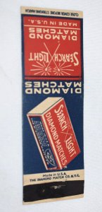 Search Light Diamond Matches 20 Front Strike Matchbook Cover