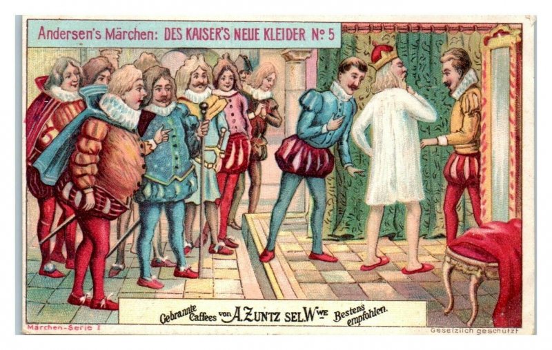 The Emperor's New Clothes #5, Andersen's Fairy Tales, Zuntz Kaffees Trade Card