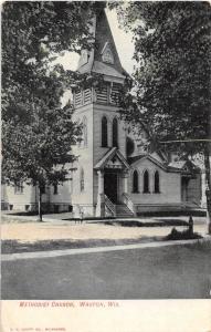 B46/ Waupon Wisconsin Wi Postcard c1910 Methodist Church Building