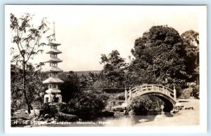 RPPC  HONOLULU, Hawaii HI ~ MOANALUA GARDENS ca 1930s Real Photo Postcard