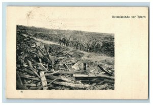 1914-18 WWI German Broodseinde vor Ypern, Feldpost Vintage Military Postcard P20