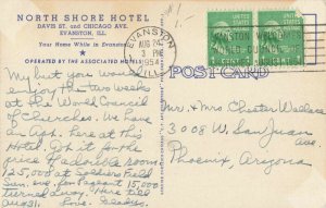 Postcard North Shore Hotel Evanston Illinois