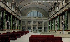 Chicago, Illinois - The Waiting Room at the North Western Train Depot - 1916