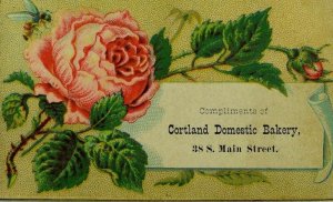 1870's-80's Lovely Rose Cortland Domestic Bakery, Main St, Cortland, NY Card F96