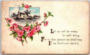 Landscape With Flower Design Greetings Card With Bible Verse Postcard
