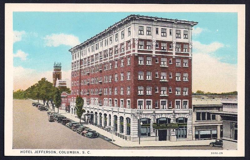 Hotel Jefferson Columbia SC unused c1920's