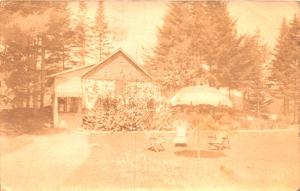 THE FORKS MAINE LERSNER AT MARSHALL'S CAMP CAMPGROUND REAL PHOTO POSTCARD 1936