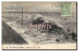 Old Postcard Villers Sur Mer Sea Effect