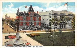 Soldiers Memorial And Masonic Temple Toledo, Ohio USA Writing on Back 