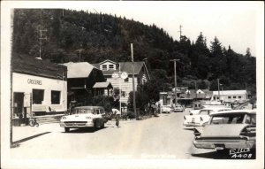 Sekiu Clallam County WA Cars Gas Grocery Store Ellis Real Photo Postcard