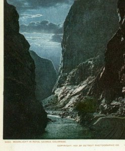 Postcard Antique View of Moonlight over Royal Gorge , Colorado.     R5