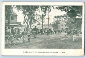 1912 Entrance To Middlebury's Great Fair Vermont VT Antique Advertising Postcard