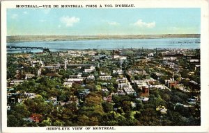 Montreal Vue De Montreal Prise Vol D’oiseau Birds Eye View Postcard DB Unposted 