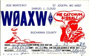 QSL Radio Card From St. Joseph MO MIssouri WØAXW