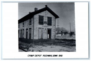 1961 CRI&P Depot Rodman Iowa IA Railroad Train Depot Station RPPC Photo Postcard