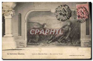 Postcard Old Lorraine Illustrates Church of Mars la Tour Bas Relief Altar