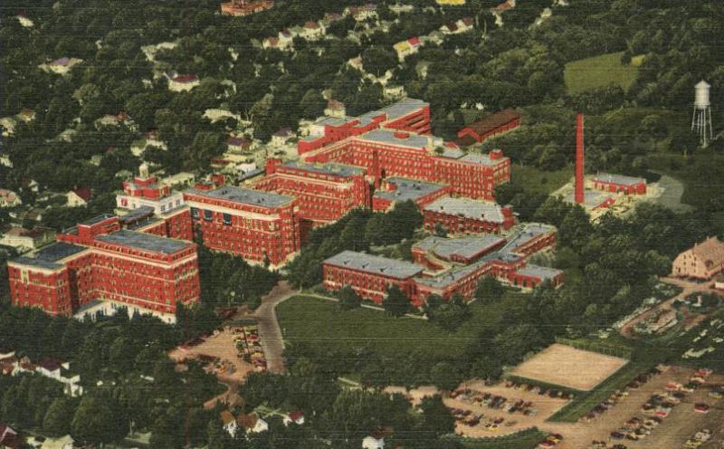 Aerial View of St Mary's Hospital - Rochester MN, Minnesota - Linen