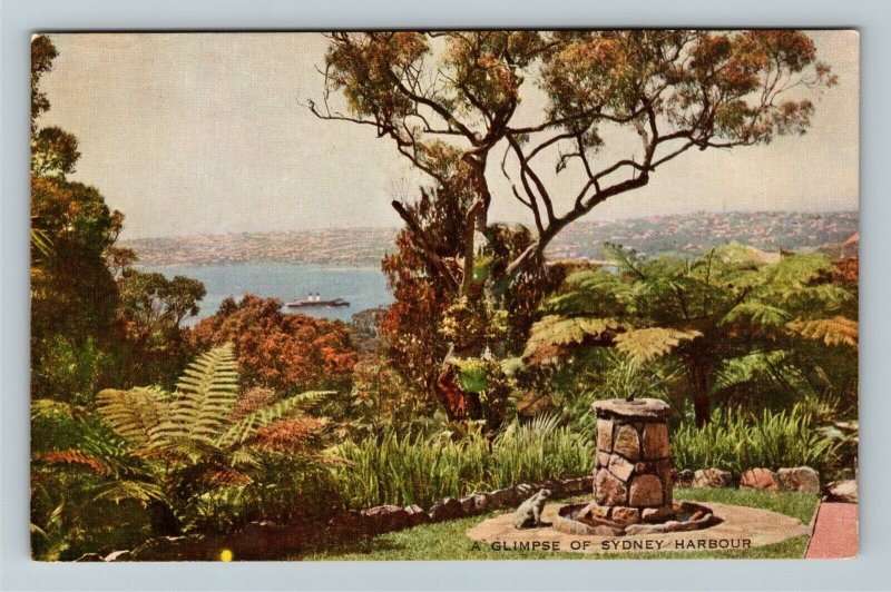 Sydney Australia, A Glimpse Of Sydney Harbour, Vintage Postcard