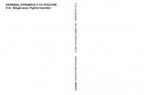 General Dynamics F16 Falcon US Single Seat Fighter Bomber Airplane Postcard