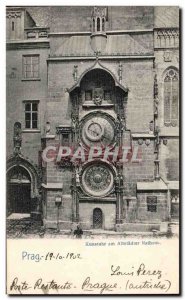 Old Postcard Prag Kinstuhr Alstadter am Rathaus