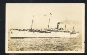 RPPC UNITED STATES NAVY TRANSPORT SHIP USAT THOMAS 1911 REAL PHOTO POSTCARD