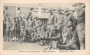 MACHINE GUNS CAMP SHERMAN CHILLICOTHE OHIO WW1 MILITARY POSTCARD WNC 417 