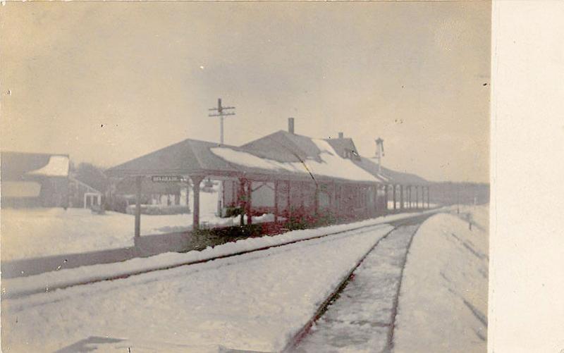 Belgrade ME Railroad Station Train Depot RPPC Postcard