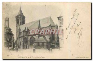 Old Postcard Bourges Notre Dame church