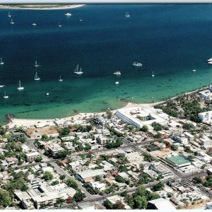 c1980s La Paz, Baja California Sur Mexico City Bay View Aerial Chrome 4x6 PC M18