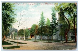 c1910 Washington Street Congregational Church Beverly Massachusetts MA Postcard 