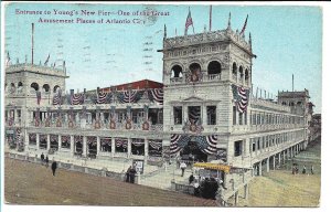 Atlantic City, NJ - Entrance to Young's Pier - 1914