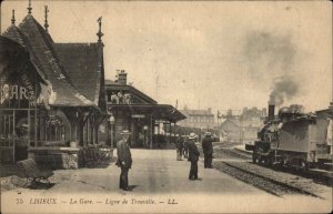 Lisieux France La Gare Railroad Train Station Depot c1910 Vintage Postcard