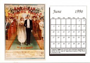 Calendar Card June 1990 The American Wedding March